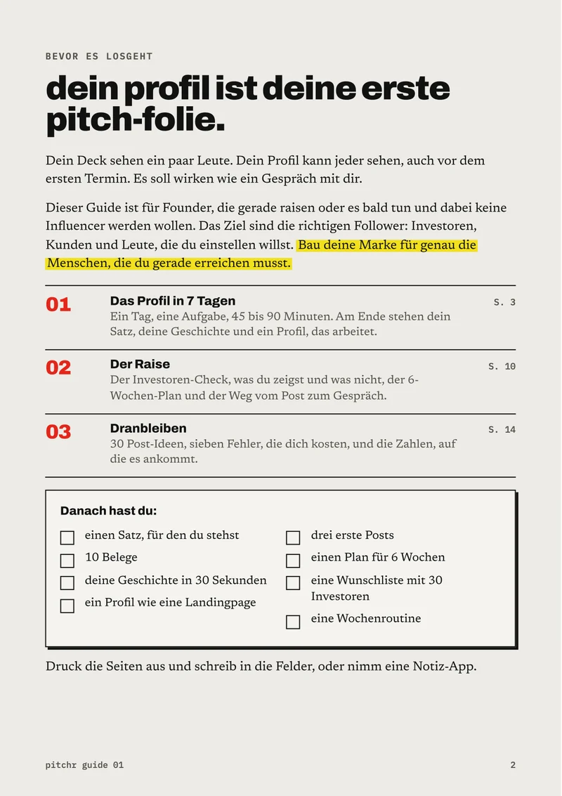Seite 2 aus dem Guide: Inhalt und was du danach hast